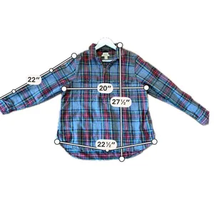 L.L. Bean relaxed fit flannel pullover zip up sweater large thumbnail 7