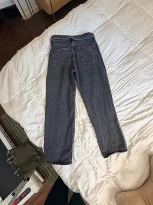 Agolde Echo Taper fold over mid waist Zephyr vintage washed black jeans 29 thumbnail 12