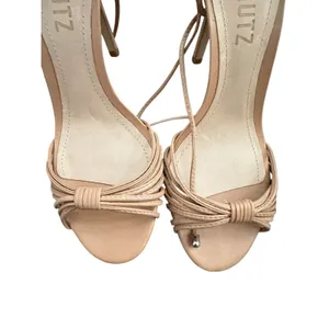 Schutz Yanna Honey Beige Nappa Leather Tie-Strap Sandals size 5B thumbnail 3
