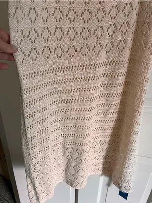 Cupshe Cream Crochet Tank Coverup Dress M thumbnail 5