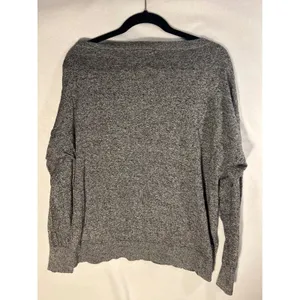 Abercrombie & Fitch Heathered Grey Boat Neck Knit Top XL Moose Logo Long Sleeve thumbnail 4