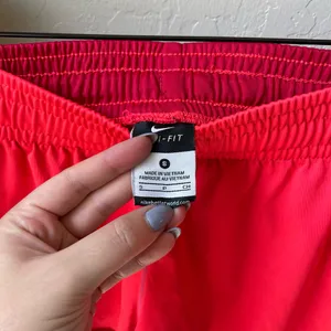 Nike Women's Bright Coral Red Athletic Running Shorts thumbnail 2