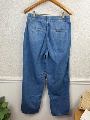 We The Free Drawstring Wide Leg Pleated Pull on Denim - Size - Small thumbnail 2