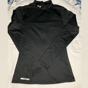 Under Armour Womens Black ColdGear Mockneck Long Sleeve Thermal Top Medium thumbnail 2