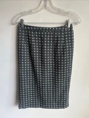 Biden Abstract Print Grey White Pencil Skirt Size 2 thumbnail 2