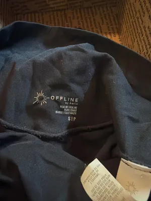 Offline By Aerie Black High-Waisted Foldover Yoga Pants Womens S Stretch Flare thumbnail 9