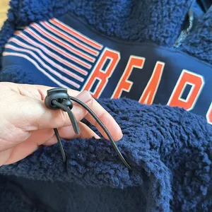 National Football League NWT Chicago Bears Jacket Half Zip Hooded Fluffy Trendy Black Style Sz S thumbnail 4