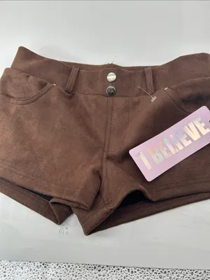 Brown Women's Suede-Look High-Waist Shorts thumbnail 3