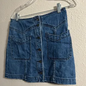Free People Blue Mini Cargo Skirt thumbnail 2