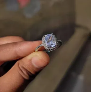 Cushion 3Ct Diamond square 925 logo silver ring engagement bridal 4 5 6 7 8 9 10 thumbnail 3