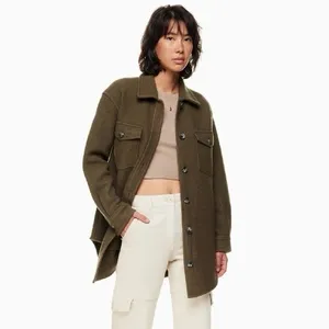 Aritzia Wilfred Free The Ganna Boiled Merino Wool Shirt Jacket Shacket S thumbnail 2