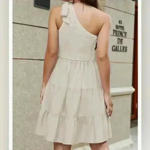 ZESICA Women's‎ Summer Boho One Shoulder Sleeveless Dress- ruffle- Size Small thumbnail 2