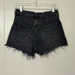 Abercrombie & Fitch 90s Relaxed Cutoff Shorts 27 High Rise Black Denim Frayed thumbnail 3
