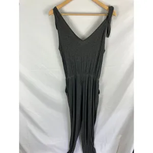 Lulus Belmore Heathered Charcoal Grey Ribbed Sleeveless Jumpsuit Size Medium thumbnail 9