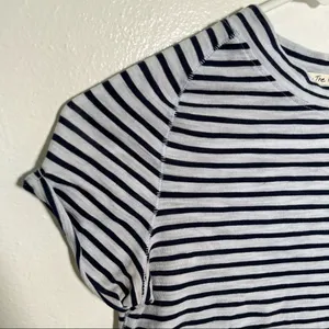 Free People We The Free Women's Size XS Night Sky‎ Top Blue Striped Short Sleeve thumbnail 8