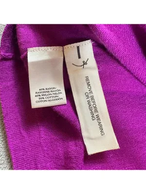 Ann Taylor Women's Purple Fine Knit Long Sleeve Crew Neck Sweater S Rayon Blend thumbnail 5