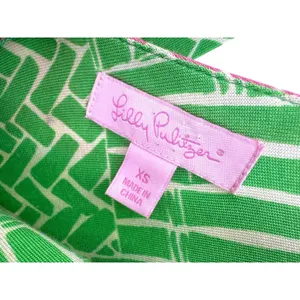 Lilly Pulitzer XS Silk Maxi Dress Green Pink Floral Boho Resort‎ Tie-Back V-Neck thumbnail 4
