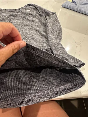 Gymshark vital seamless long sleeve shirt marled gray and black size large thumbnail 4