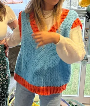 Orange And Blue Sweater Vest thumbnail 2