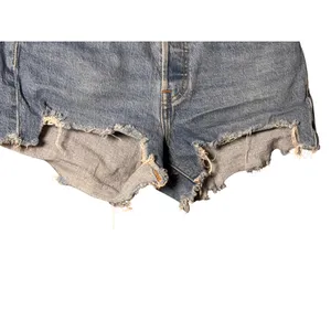 Levi's Womens 501 Original Shorts 27 Blue Distressed Cutoff Denim Boho Festival thumbnail 3