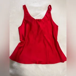 VICTORIA’S SECRET Spicy Red Silky Vintage Sash Tank Top Sexy Sz M EUC thumbnail 5