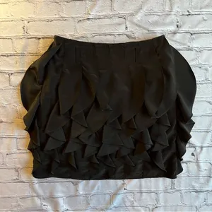 Miss Me Skirt MM Couture Medium Black Layers Tiered Flowery Ruffled thumbnail 2