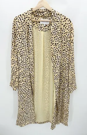 Cupcakes And Cashmere Womens Cheetah Print Long‎ Duster Cardigan Size S Artsy thumbnail 1