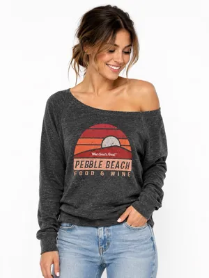 Flavour Gallery Pebble Beach Food & Wine Womens L Gray Graphic Sweatshirt thumbnail 2