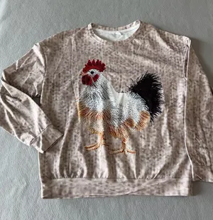 Women's Long Sleeve Rooster Theme Top Size Medium #260360 thumbnail 1