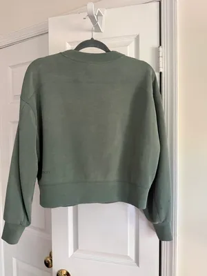 Lululemon Softstreme Perfectly Oversized Cropped Crew Green Size 4 As-Is Stains thumbnail 14
