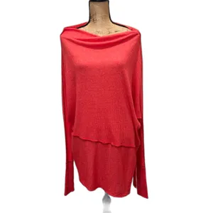 We the Free People London Town Thermal Tunic Top Coral Oversized‎ Size Medium thumbnail 2