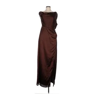 Show Me Your Mumu Jodie Dress in Chocolate Luxe Satin XL NWT thumbnail 4