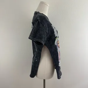 BRATZ Y2K Vibes Dark Grey Acid Wash Reworked Side Slit Angel Dolls Graphic Tee thumbnail 5