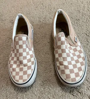 Pink Checkered Vans Slip-On thumbnail 1