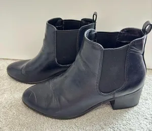 Black leather booties Size 9.5 thumbnail 1