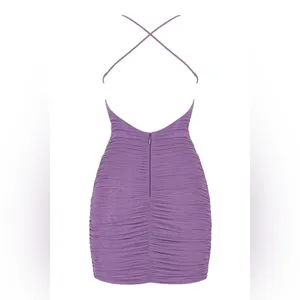 Mistress Rocks 'NIGHTSHADE' Lilac Ruched‎ Mesh Dress thumbnail 9