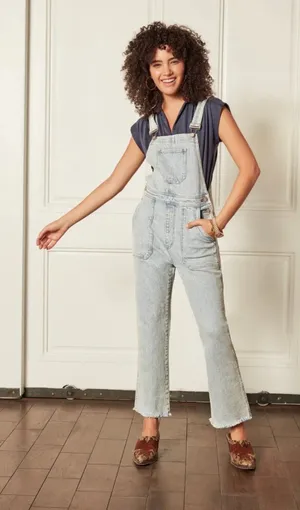 • H P • Free People Boyish‎ The Theo Denim Overall Prospect Wash 27 $228 thumbnail 1