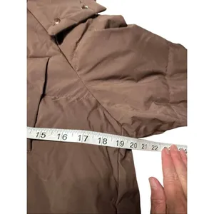 Go.G.G Classic Hooded Long Puffer Jacket Coffee Sz S NWT thumbnail 6