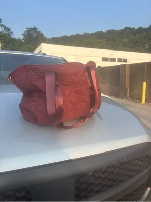 NWT Wantable Quilted Tote Bag in Burgundy thumbnail 5