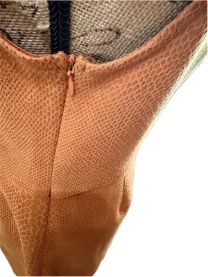 Urban Outfitters Geri Faux Snakeskin One Shoulder Mini Dress Size L NWT Brown thumbnail 6
