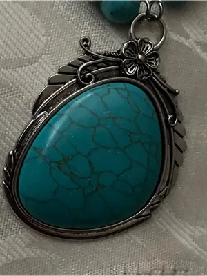 Paparazzi Necklace & Earrings Set Home Sweet Homestead Oblong Turquoise Pendant thumbnail 3