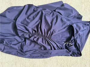 Hawthaw Apparel One-Shoulder Navy Maxi Dress with Side Drape (Size XS) thumbnail 4