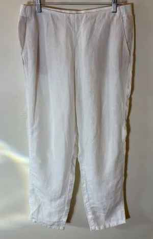 J.‎ Jill Love Linen White Straight Leg Pull On Pants Size Medium thumbnail 1