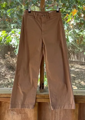 Gap Women's High Stride Wide-Leg Ankle Khakis Perfect Brown Size 0P thumbnail 1