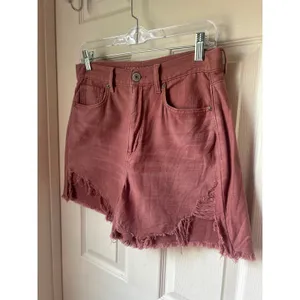 American Eagle Pink Highest Rise Mom Shorts - Size 6 thumbnail 2