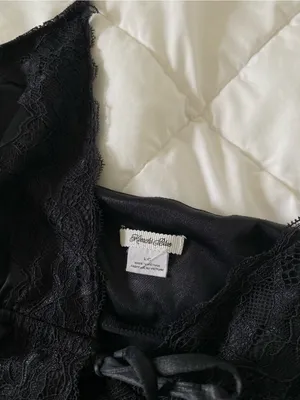 Urban Outfitters Kimchi Blue Black Satin Lace Cami thumbnail 3