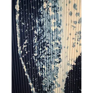 Realtakai Blue Abstract Wave Print‎ Pleated Wide Leg Pants Large thumbnail 2