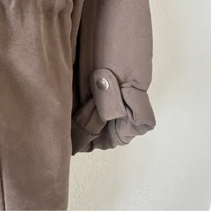 ZARA Army Green Cinch Waist military Coat jacket thumbnail 3