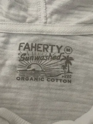 Women’s Faherty Sunwashed Organic Cotton Hoodie White Size M thumbnail 9