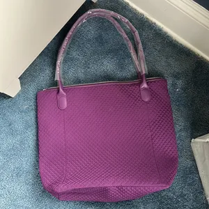 Vera Bradley large tote Quilted Gloxinia purple nwt large fits everything books thumbnail 6
